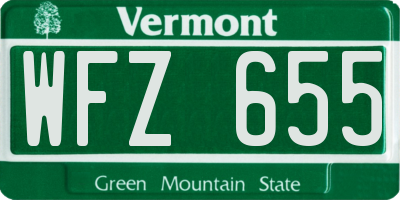VT license plate WFZ655