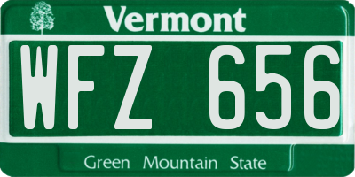 VT license plate WFZ656
