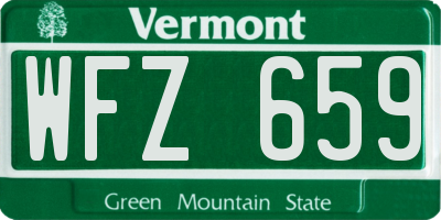 VT license plate WFZ659