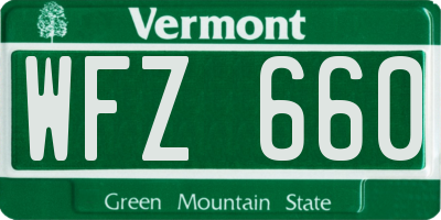 VT license plate WFZ660