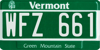 VT license plate WFZ661