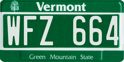 VT license plate WFZ664