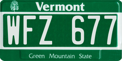 VT license plate WFZ677
