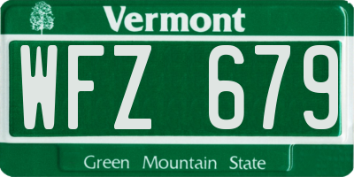 VT license plate WFZ679
