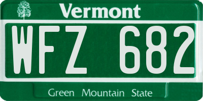 VT license plate WFZ682