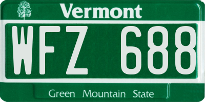 VT license plate WFZ688