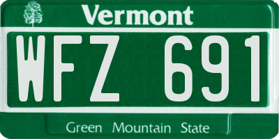 VT license plate WFZ691