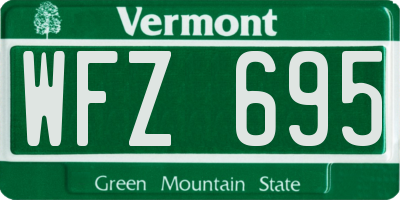 VT license plate WFZ695