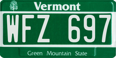 VT license plate WFZ697