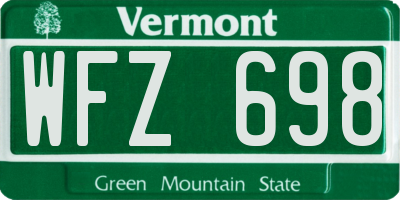 VT license plate WFZ698