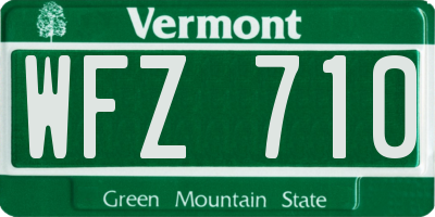 VT license plate WFZ710