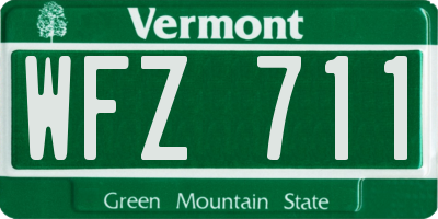VT license plate WFZ711