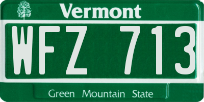 VT license plate WFZ713