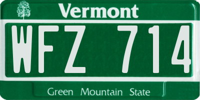 VT license plate WFZ714
