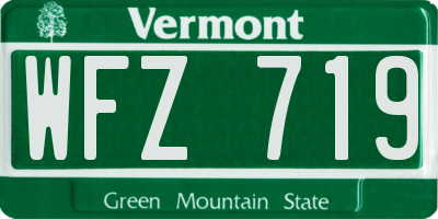 VT license plate WFZ719