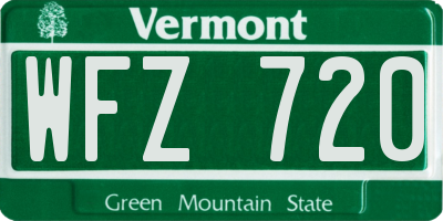 VT license plate WFZ720