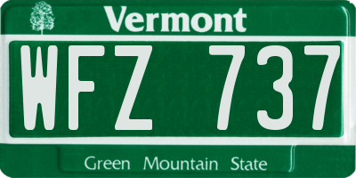VT license plate WFZ737
