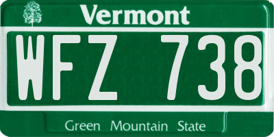 VT license plate WFZ738
