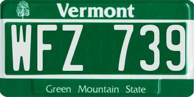 VT license plate WFZ739