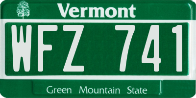 VT license plate WFZ741