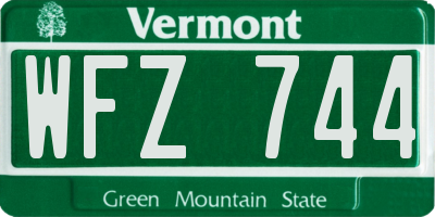 VT license plate WFZ744