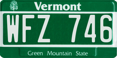 VT license plate WFZ746