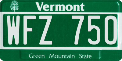 VT license plate WFZ750