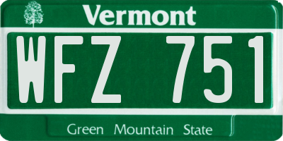 VT license plate WFZ751
