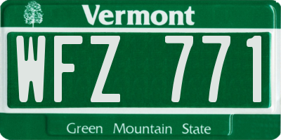 VT license plate WFZ771