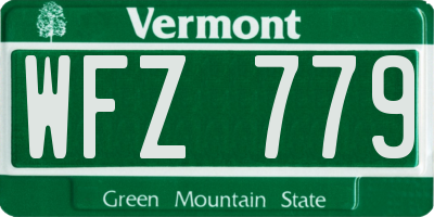 VT license plate WFZ779