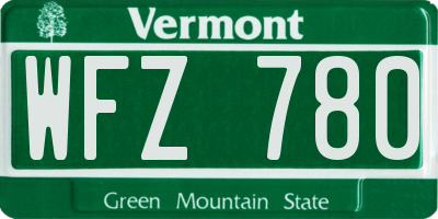 VT license plate WFZ780