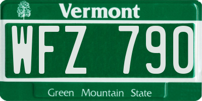 VT license plate WFZ790