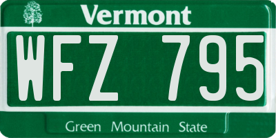 VT license plate WFZ795