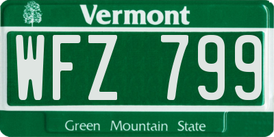VT license plate WFZ799