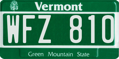 VT license plate WFZ810