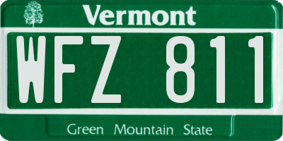 VT license plate WFZ811