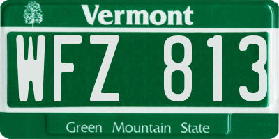 VT license plate WFZ813