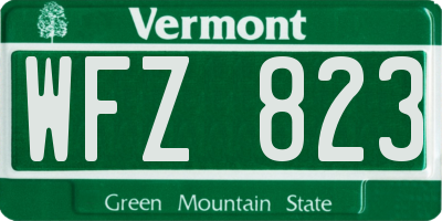VT license plate WFZ823
