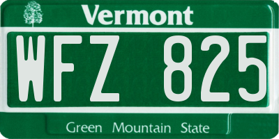 VT license plate WFZ825