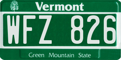 VT license plate WFZ826