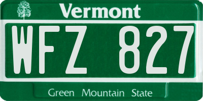 VT license plate WFZ827