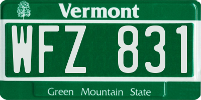 VT license plate WFZ831