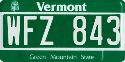 VT license plate WFZ843