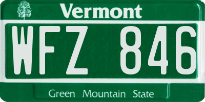 VT license plate WFZ846