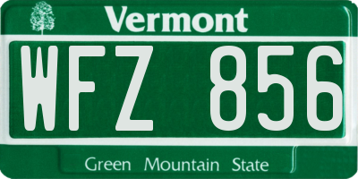 VT license plate WFZ856