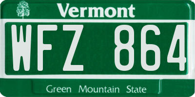 VT license plate WFZ864