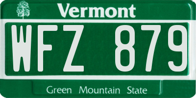 VT license plate WFZ879