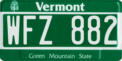 VT license plate WFZ882