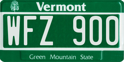 VT license plate WFZ900