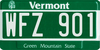 VT license plate WFZ901